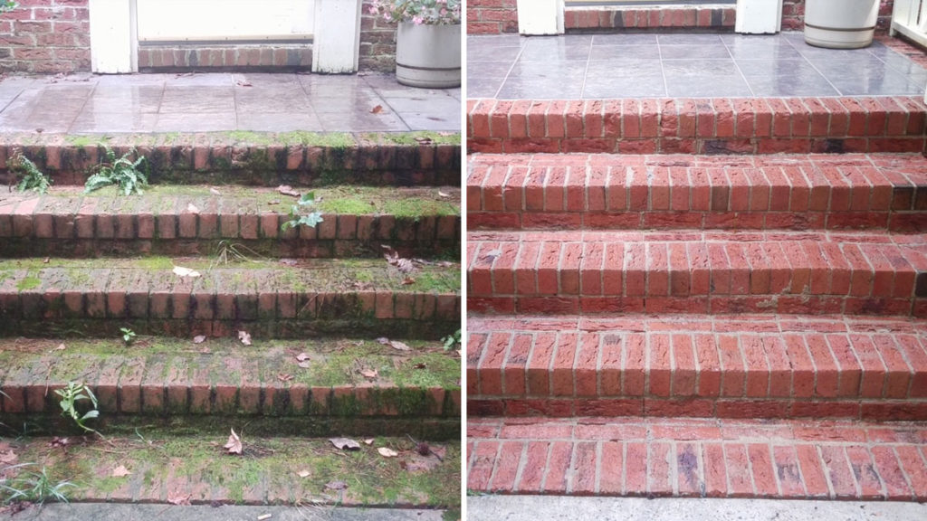 Residential Stairs pressure washing in Apex NC 