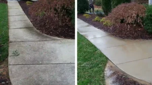 before and after power washing